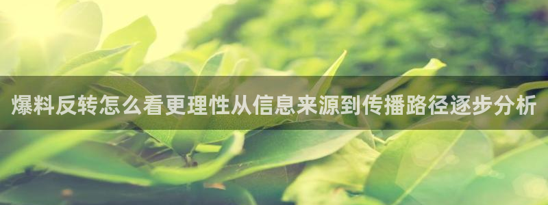 今日热点榜:爆料反转怎么看更理性从信息来源到传播路径逐步分析